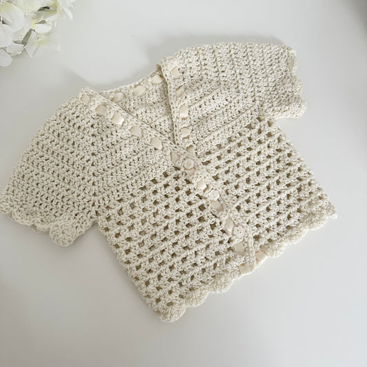 Gilet en crochet beige