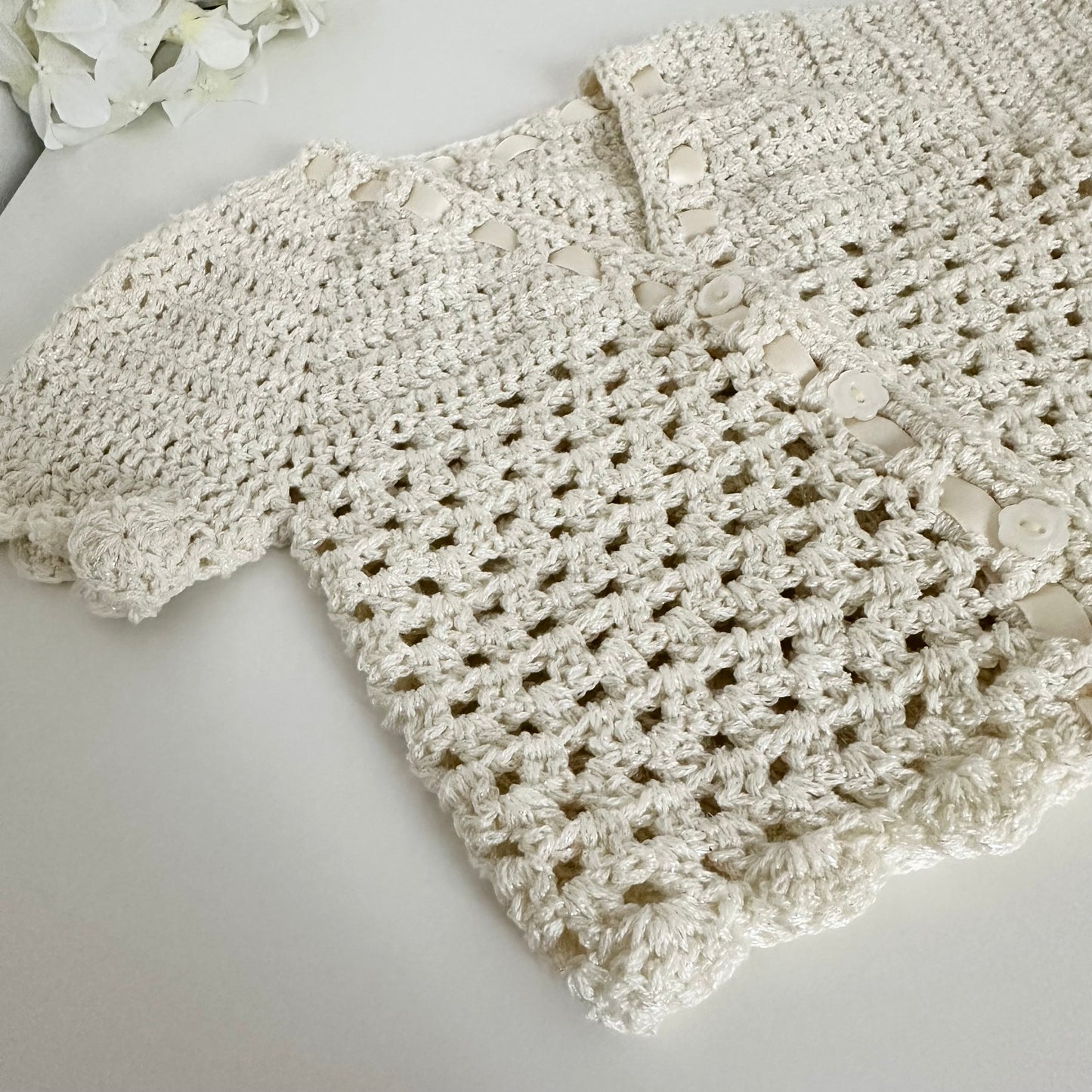 Gilet en crochet beige